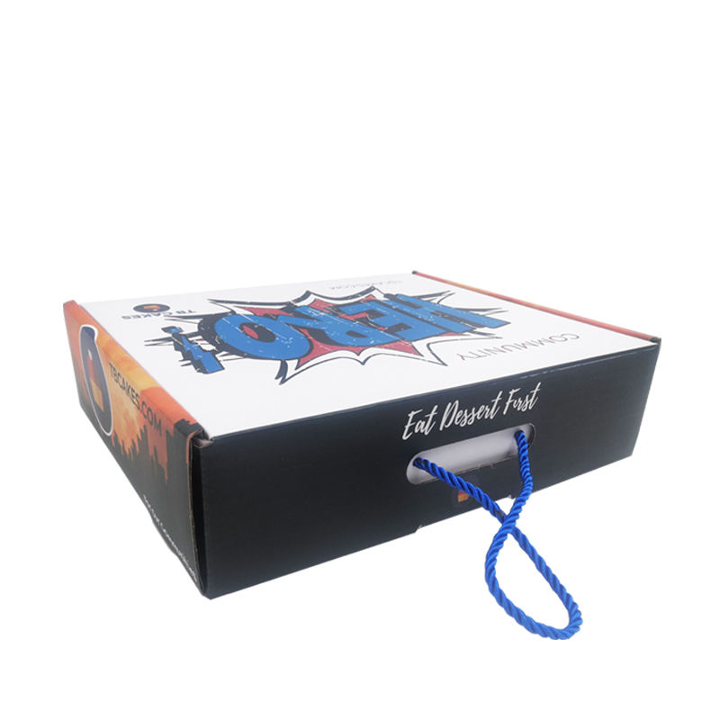Recycled Custom Design Corrugated Paper Carton Boxes with Handle String for Packaging