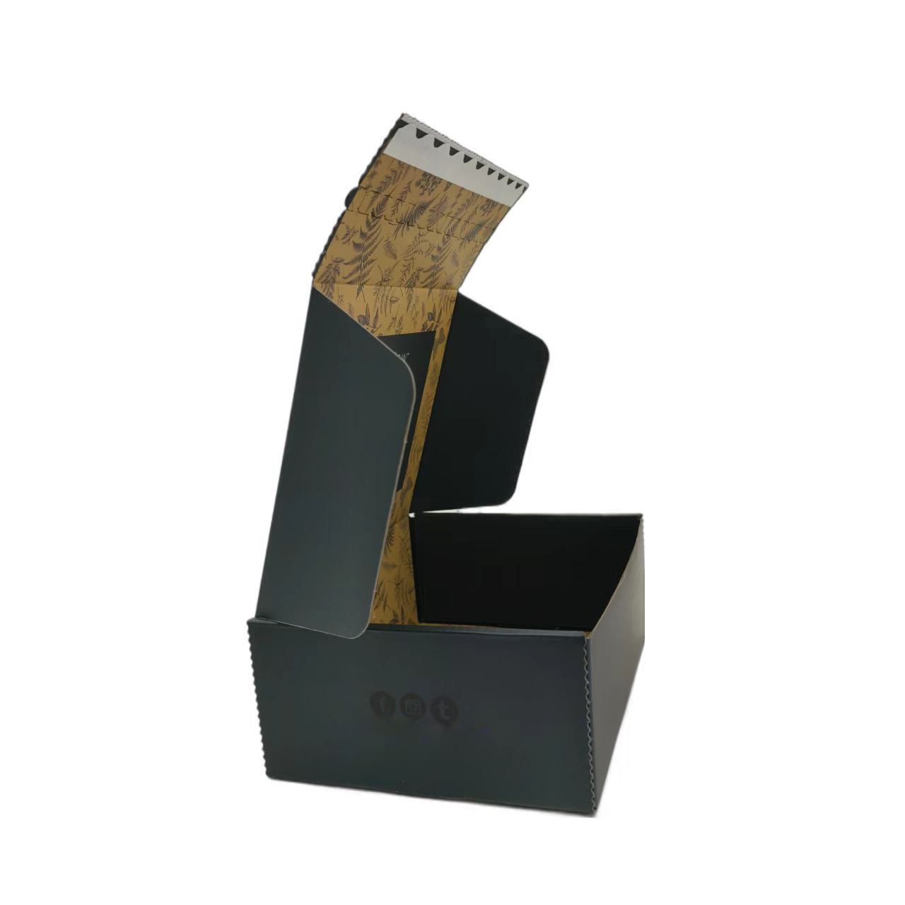 Recyclable Custom Printed Mailler Box Black Zipper Paper Packaging Box Custom Gold Foil LOGO - Image 1