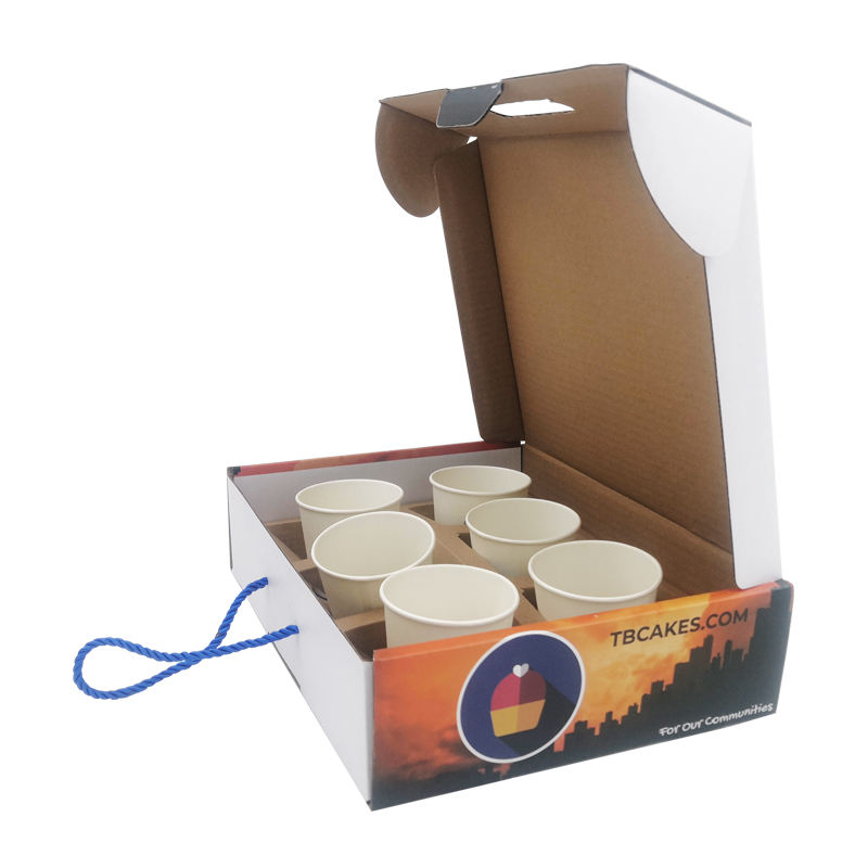 Recycled Custom Design Corrugated Paper Carton Boxes with Handle String for Packaging - Image 1