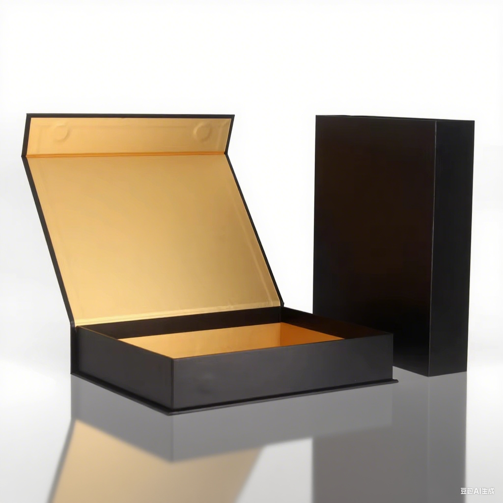Wholesale Customized Gold Rigid Cardboard Magnetic Closure Box with Gold Foil - Image 1