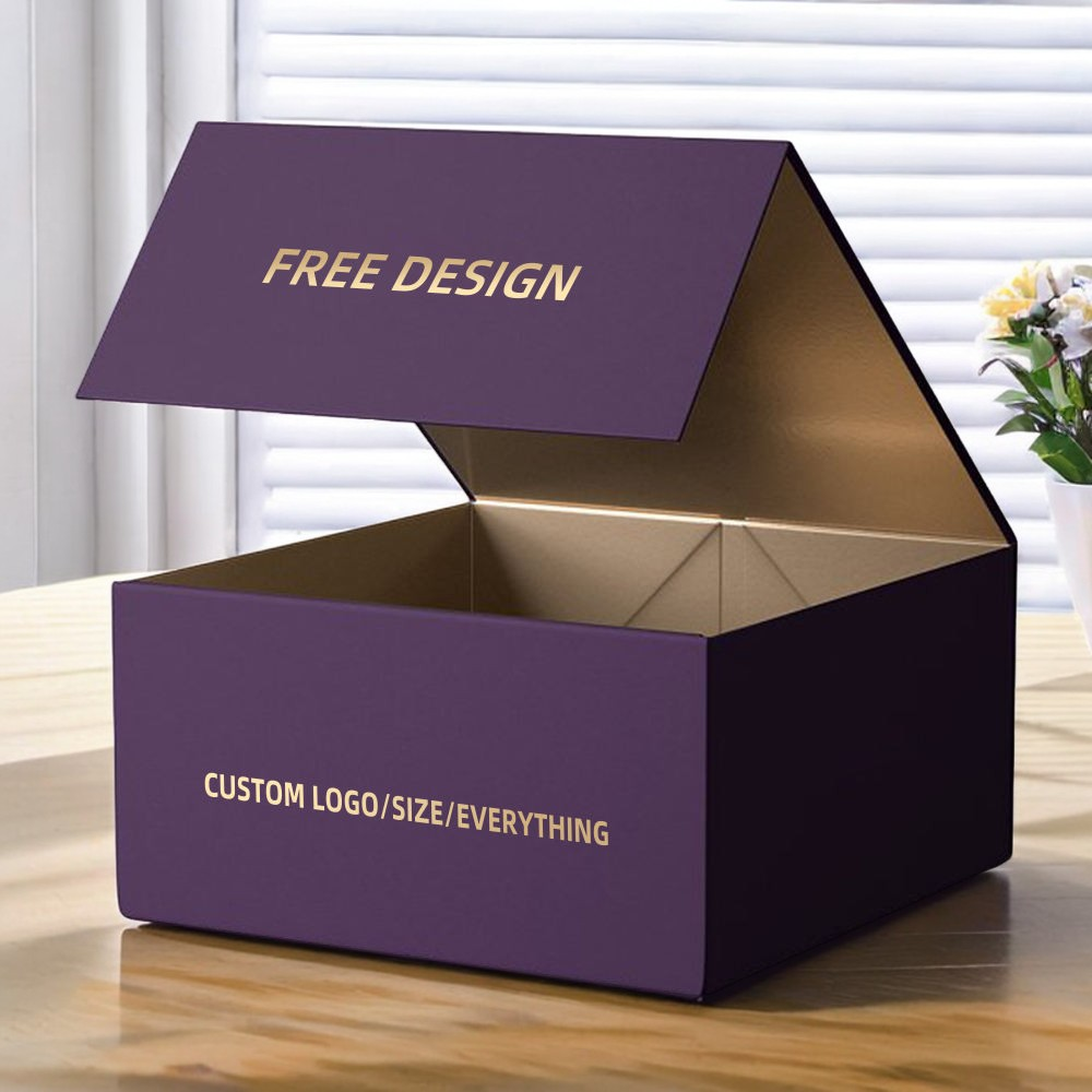 Custom Magnetic Closure Rigid Gift Packaging Box OEM Gold Paper Packaging Box with Gold Stamping - Image 1